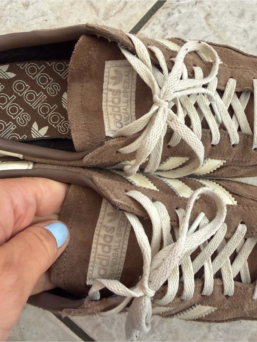 adidas Women’s Suede Sneakers in Brown and Cream Spezial